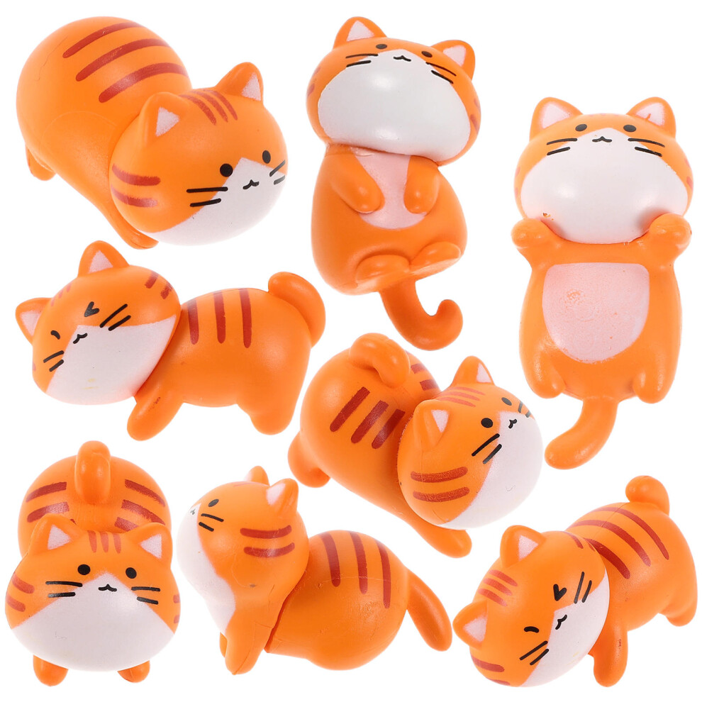 8Pcs Mini Cat Figurines Resin Car Dashboard Ornaments 3063233286419