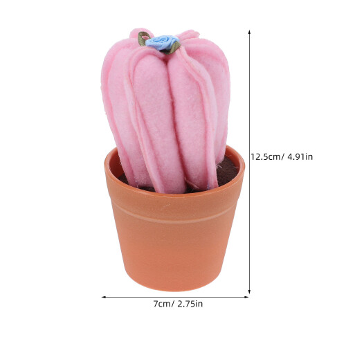 Cactus-Shaped Pin Cushion with Plastic Flowerpot for Sewing 2
