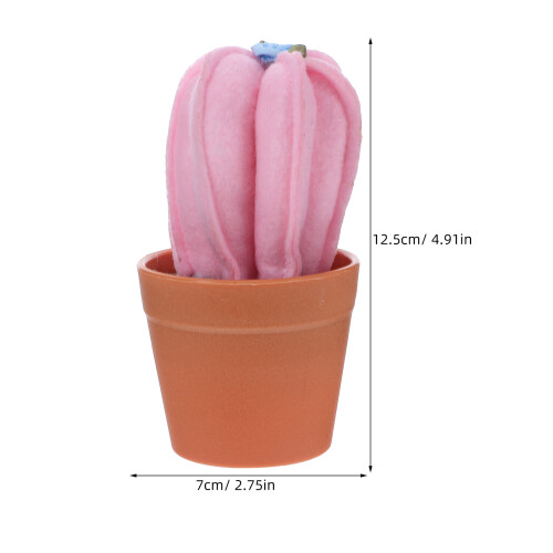 Cactus-Shaped Pin Cushion with Plastic Flowerpot for Sewing 1
