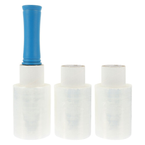 4 Rolls Clear Stretch Wrap with Handles for Moving Packing
