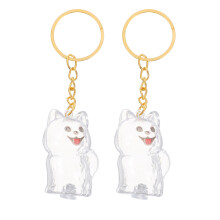 2pcs Pet Hair Memorial Keychain Keepsake Box for Cat Dog
