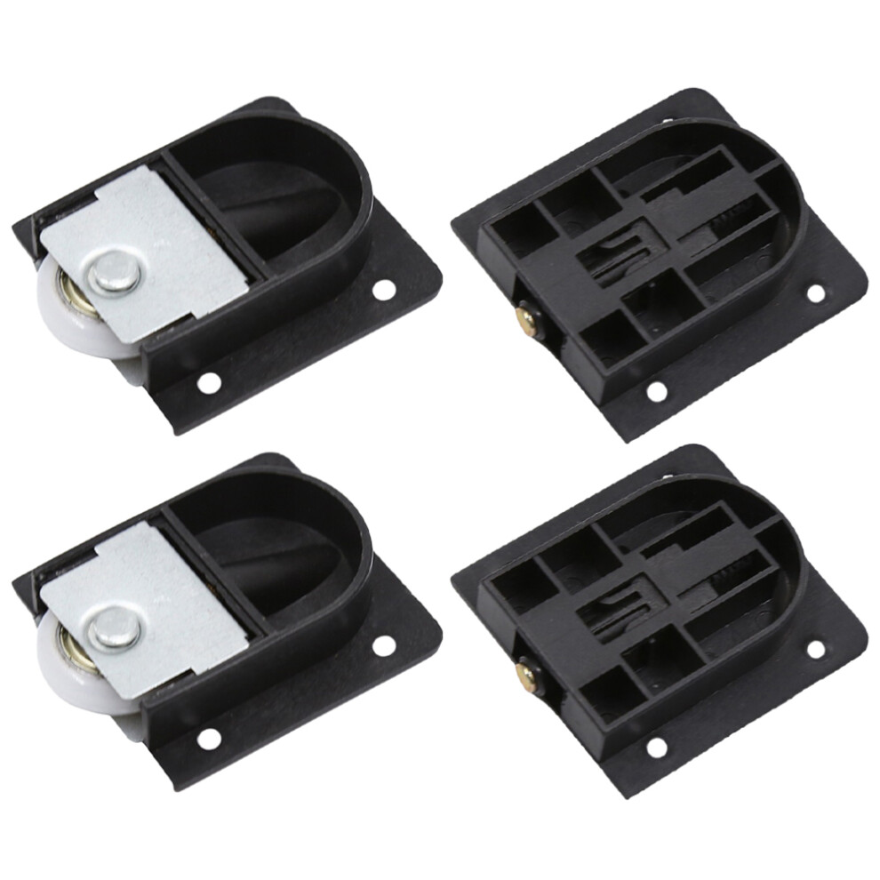 4Pcs Black Closet Door Rollers For Cabinet And Wardrobe 2.1In 3002990171132