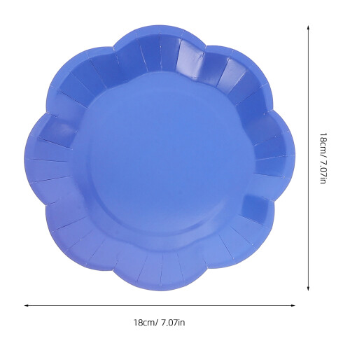 40pcs Gradient Blue Scalloped Paper Plates 7 Inch 2
