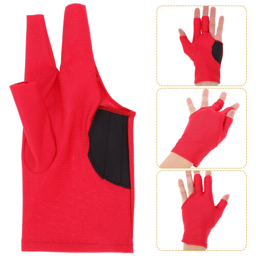 Billiard Glove Red Elastic Material 1pack 7.47x3.42x0.08in 2
