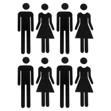 8pcs 3D Acrylic Restroom Signs for Toilet Door Self-Adhesive