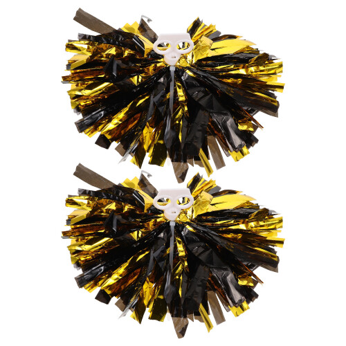 2pcs Cheerleading Pom Poms with Handle - Metallic Dancing Props