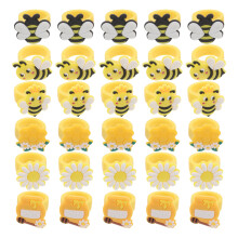 30pcs Honey Bee Animal Rings Kawaii Plastic Toy Party Favors