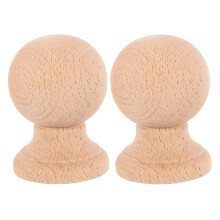 2pcs Wood Ball Finial 10cm Hardwood Staircase Baluster Topper
