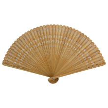 Japanese Style Yellow Bamboo Folding Fan Handmade Decorative Fan