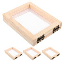 4pcs Wooden Paper Making Screen 10x13x2.2cm