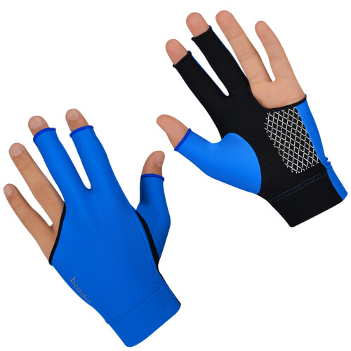 Billiard Cue Glove Blue Exposing Fingers For Control 2