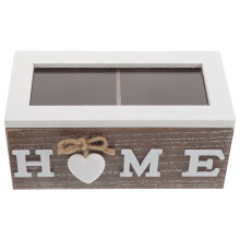 Vintage Wooden Tea Storage Box With Compartments For Home Kitchen