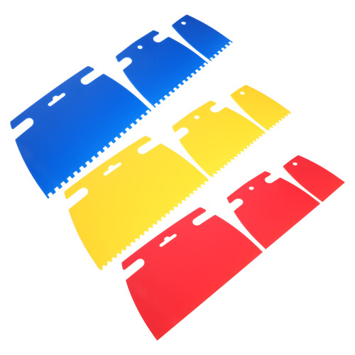 9pcs Plastic Paint with Flat Fine Serrated Edges