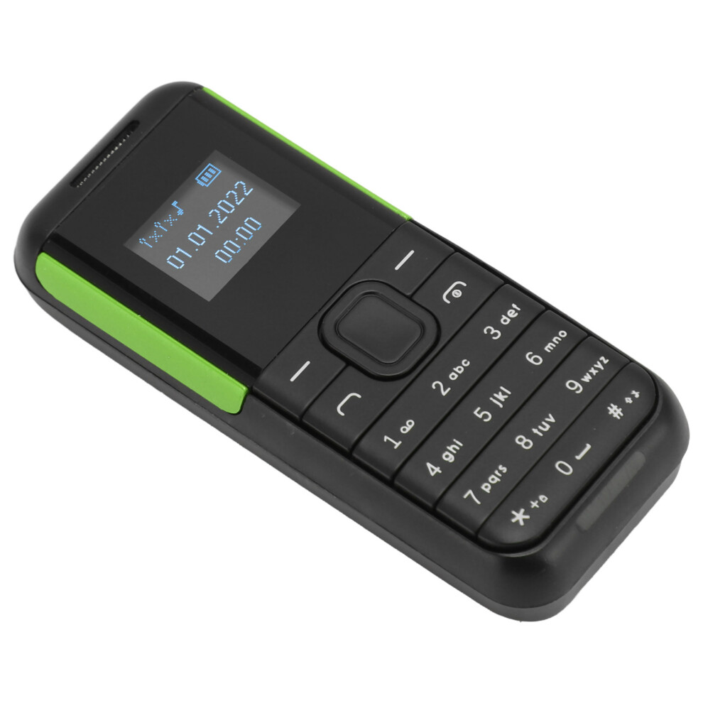Mini 2G Phone 0.66In Screen Dual Sim Bluetooth Audio Black Green Green,Black 8411349388568