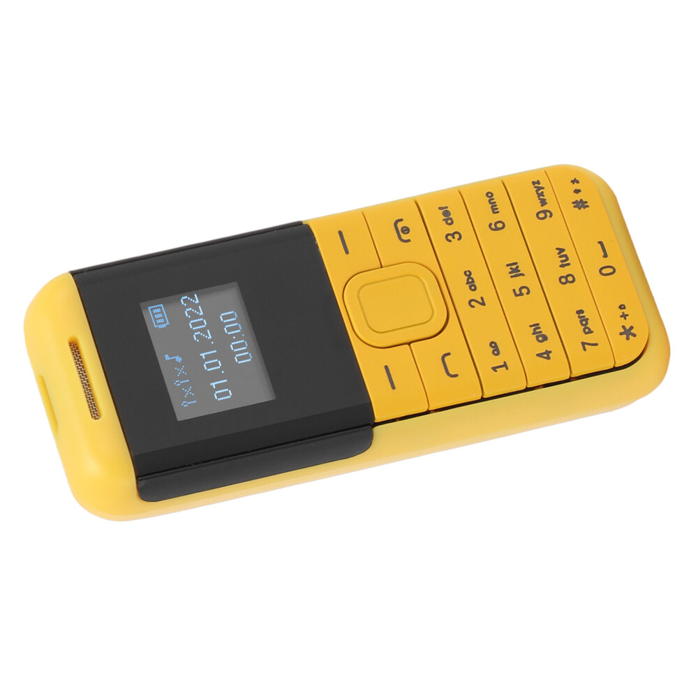 Mini 2G Phone 0.66In Screen Dual Sim Bluetooth Player Gsm Yellow 4921349388573