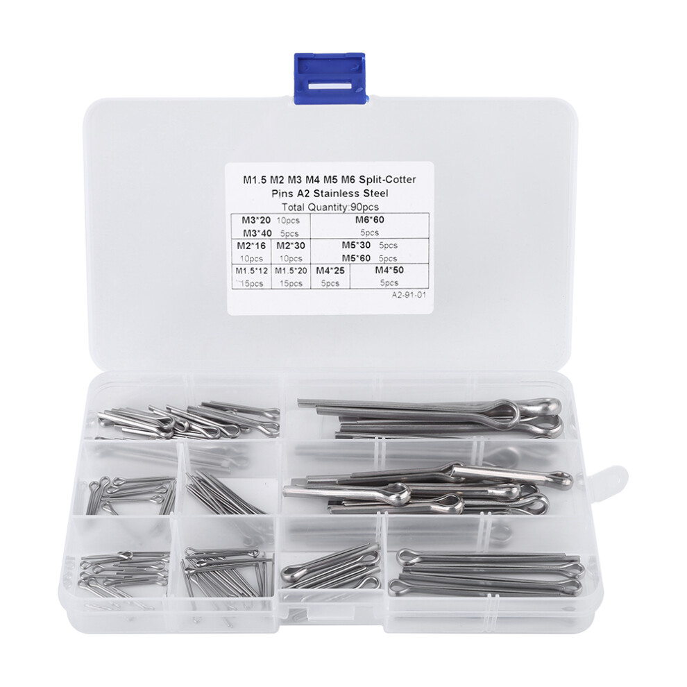 90pcs 11 Kinds M1.5 M2 M3 M4 M5 M6 Split Cotter