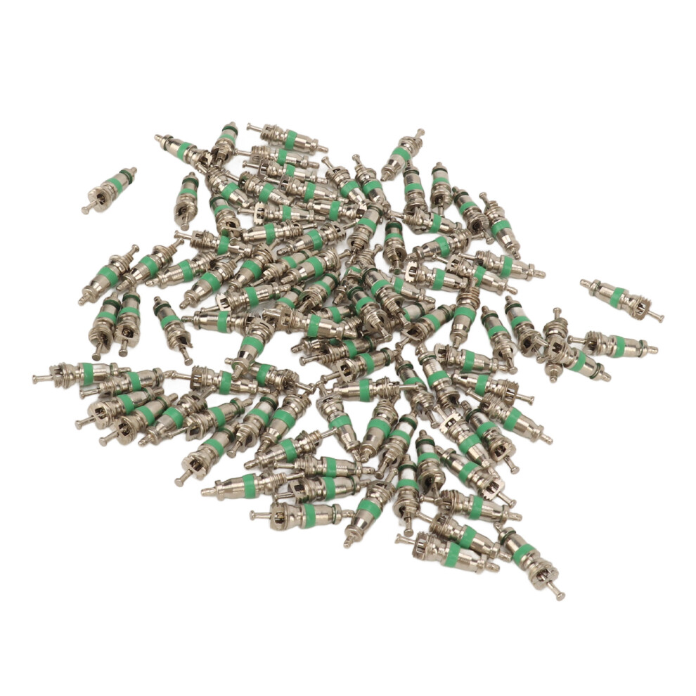 100Pcs R12 American Valve Core With Rubber Ring For Car Cooling Green 5051349389689