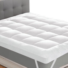(King) Extra Thick Bounce Back Mattress Topper 10cm/4 Inch Bounce Back Protectors 100% Soft Microfiber 1500GSM Soft & Fluffy Pad Cover - All UK Siz