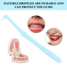 3 Stück Blaue Orthodontische Zahnbürste mit Kleinem Kopf für Zahnspangen & Reinigung
