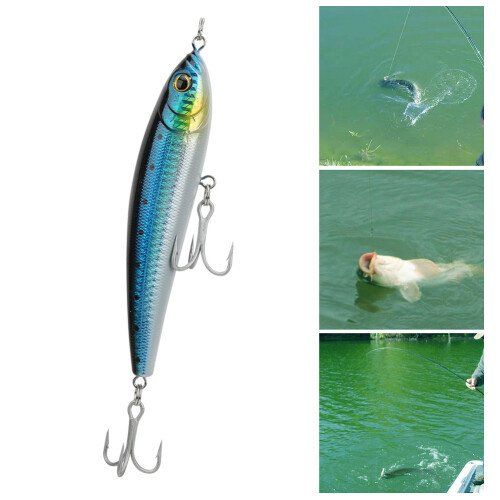 Sinkender Bleistiftfisch Köder Hartköder mit 3D-Augen, 140mm, 91g, 001-005 2