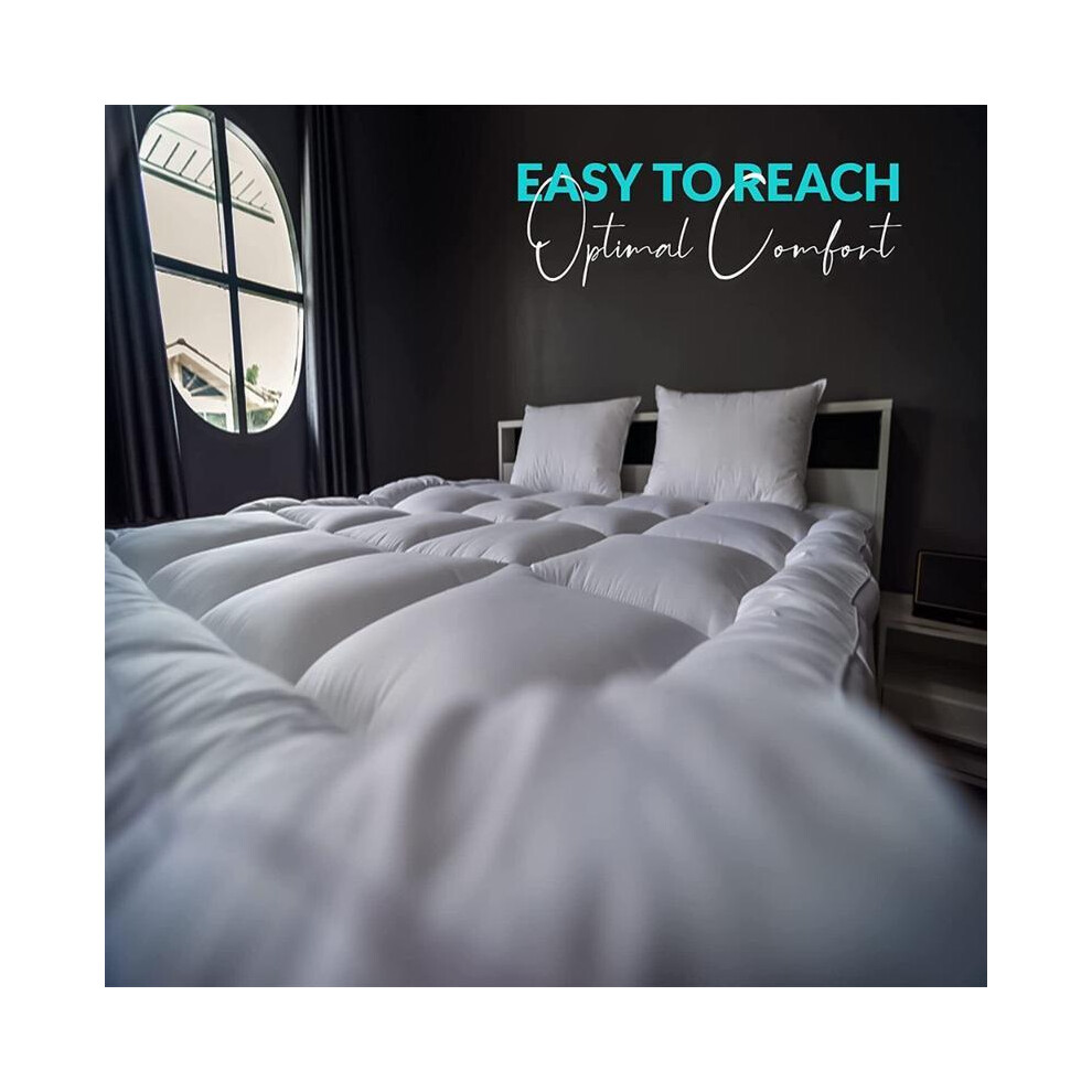 (SUPER KING) 1200 GSM  10CM 4-Inch Mattress Topper Hotel Qulaity Mighty Soft Quilted Extra Deep Super Fluffy & Breathable Microfiber Mattress Topper W-image-OPC-PKG79RB-NEW