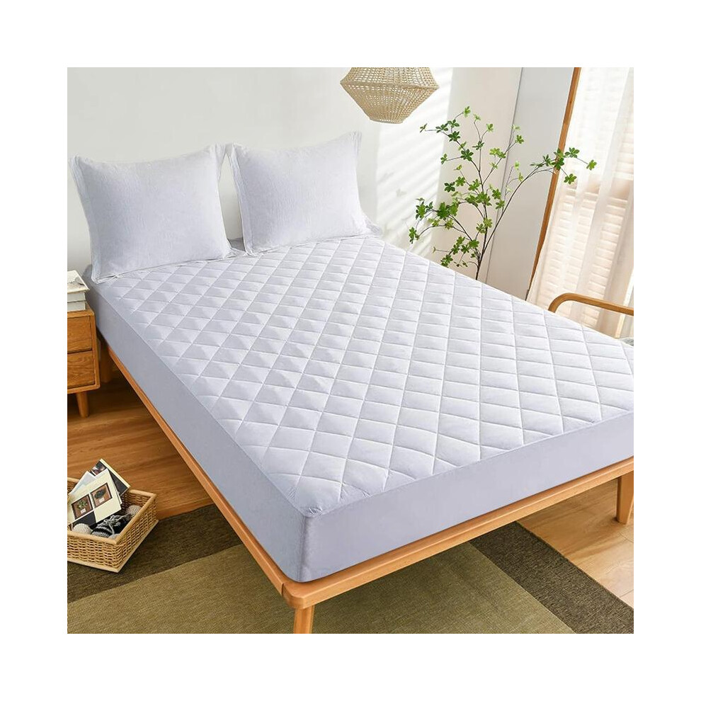 (King) Quilted Mattress Protector - Hotel Quality, Extra Deep, Soft & Breathable, Noiseless, Machine Washable-image-OPC-PKG79SF-NEW