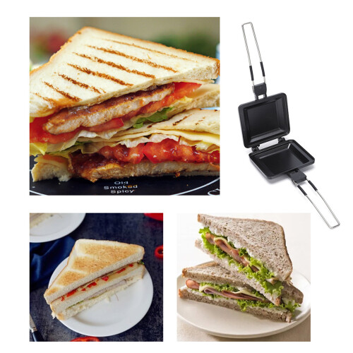Foldable Aluminium Alloy Toast Maker Frying Pan Breakfast 1