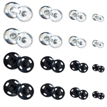 Metal Snaps Fasteners Black and Silver (8 mm,10 mm,12mm,15mm),