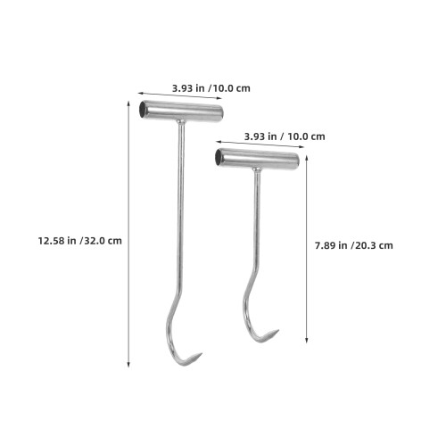 2pcs Heavy Duty T Handle Manhole Cover Lifting Tools 1