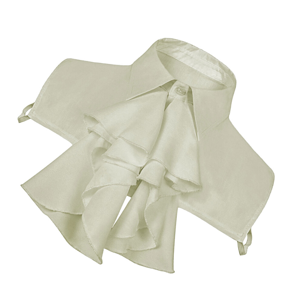 Victorian French Styles Shirt Collar Enhancers Ruffled-Beige