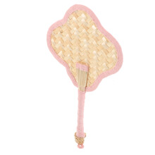 Hand Woven Straw Fan: Four Leaf Clover Shape For Weddings And Summer