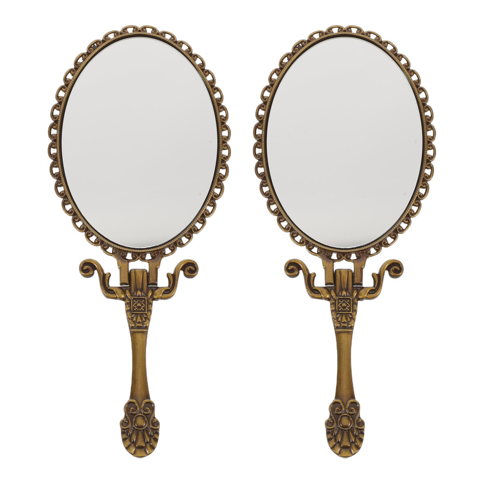 Vaguelly 2Pcs Hand Held Mirrors With Handle Portable For Travel Makeup