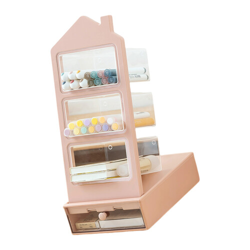 Multifunction Pen Organizers 3 Compartment Slanted Pencil-pink1