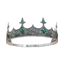 Elegant Men's Crowns Headpiece Tiaras-Ancient silver green