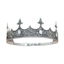 Adjustable King Crowns Headband for Men-Ancient silver white