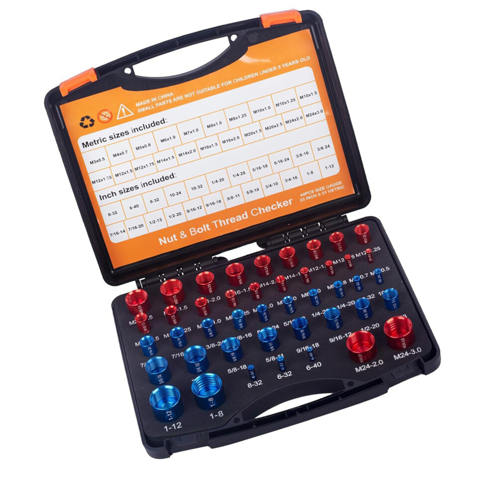 44PCS Metric & SAE Thread Checker with Organized Storage Box-image-OPC-PKG7BRQ-NEW