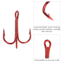 100 Stück Rote Hochkohlenstoffstahlschlagköpfe für Angelhaken 6# 8# 10#