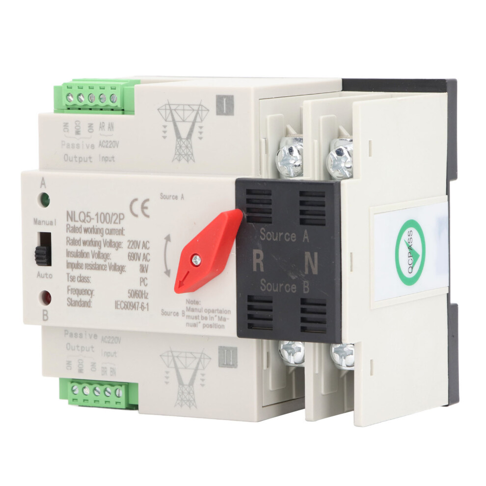 Dual Power Automatic Transfer Switch 2P 100A Ac220v, 50Hz 8731349393110