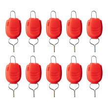 10Pcs Portable Fishing Line Stoppers Buckles Line-rose red