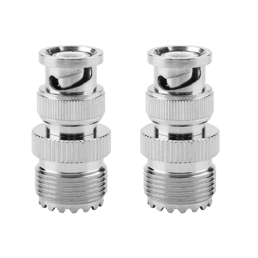 2pcs BNC Male Plug to UHF SO239 PL-259 Female Jack