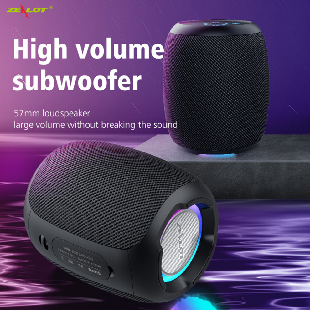 Zealot S53 Portable Wireless Speaker 4400Mah 10W Ipx6 Waterproof 16.8M Rgb Lights 7901349394894