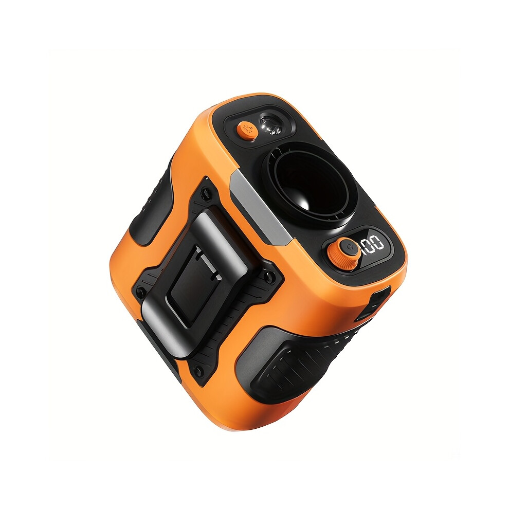 (Orange) 6000Mah Portable Waist Fan Clip On Wearable Belt Shirt Body Fan Hand-Free Rechargeable Battery Operated With 100Speed & Flashlight Cooling Ne 9452381047050