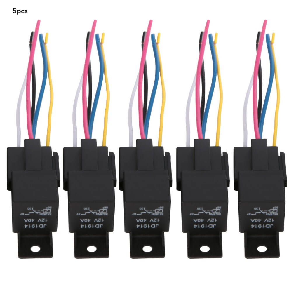 5pcs 12V 30A/40A Automotive Relay 5-Pin SPDT with