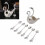 Elegant Swan Dinnerware Set with 6 Spoons, Silver & White 15
