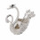 Elegant Swan Dinnerware Set with 6 Spoons, Silver & White 6