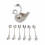 Elegant Swan Dinnerware Set with 6 Spoons, Silver & White 2