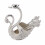 Elegant Swan Dinnerware Set with 6 Spoons, Silver & White 10