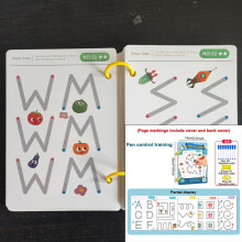 (96 Pages) 96 Pages Reusable Magic Tracking Workbook,8 Pens,Pen Control Training And Educational Drawing,Concentration& Motor Skills Development