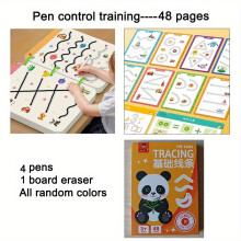 (Pen Control Training) 48-Page Reusable Pen Control Training,Whole Brain Development Training Workbook,Learning Writing Skills,Education Learning Tools,Classroom Education