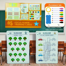 (Pen Control Training - Five) 64-Page Reusable Magic Workbook Set | Whole Brain Development, Pen Control & Drawing Education Activity Book